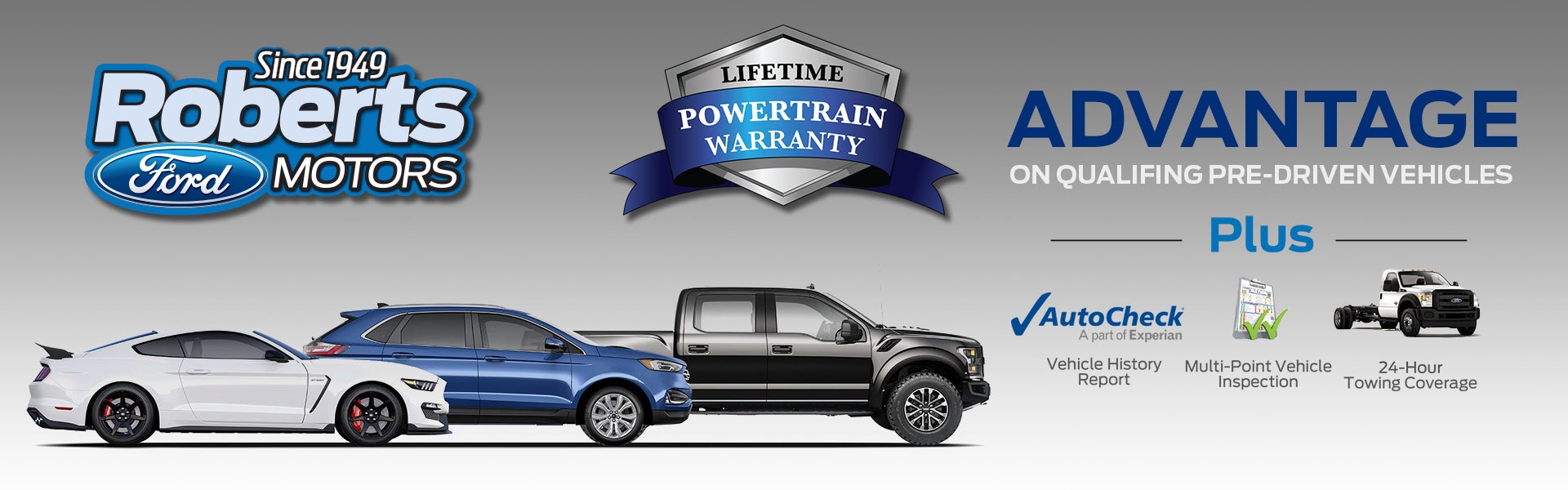 Roberts Motors Ford Lifetime Powertrain Warranty